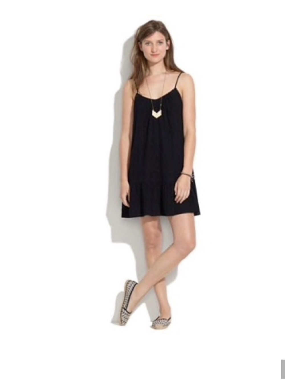 Madewell Black Spaghetti-Strap Mini Dress